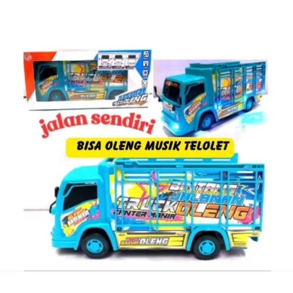 Bisa COD MAINAN ANAK TRUCK OLENG BASURI MUSIK DAN LAMPU / TRUK OLENG MUSIK TELOLET / MINIATUR TRUCK 