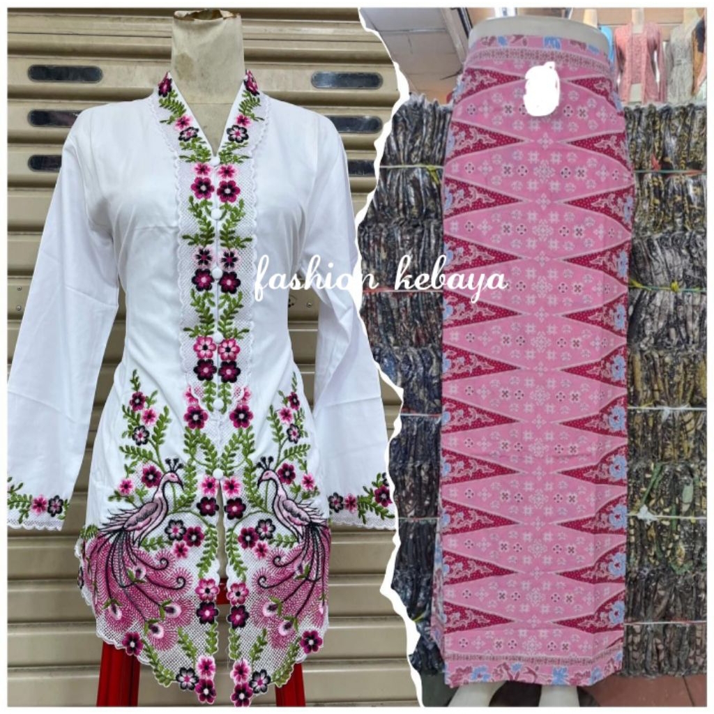 new atasan kebaya encim motif burung cendrawasih kebaya kerja/kantor