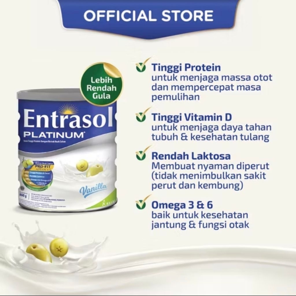 

PROMO SUPER MURAH Entrasol Platinum Vanilla 800 gram Kaleng PROMO Exp 28 Agustus 2025