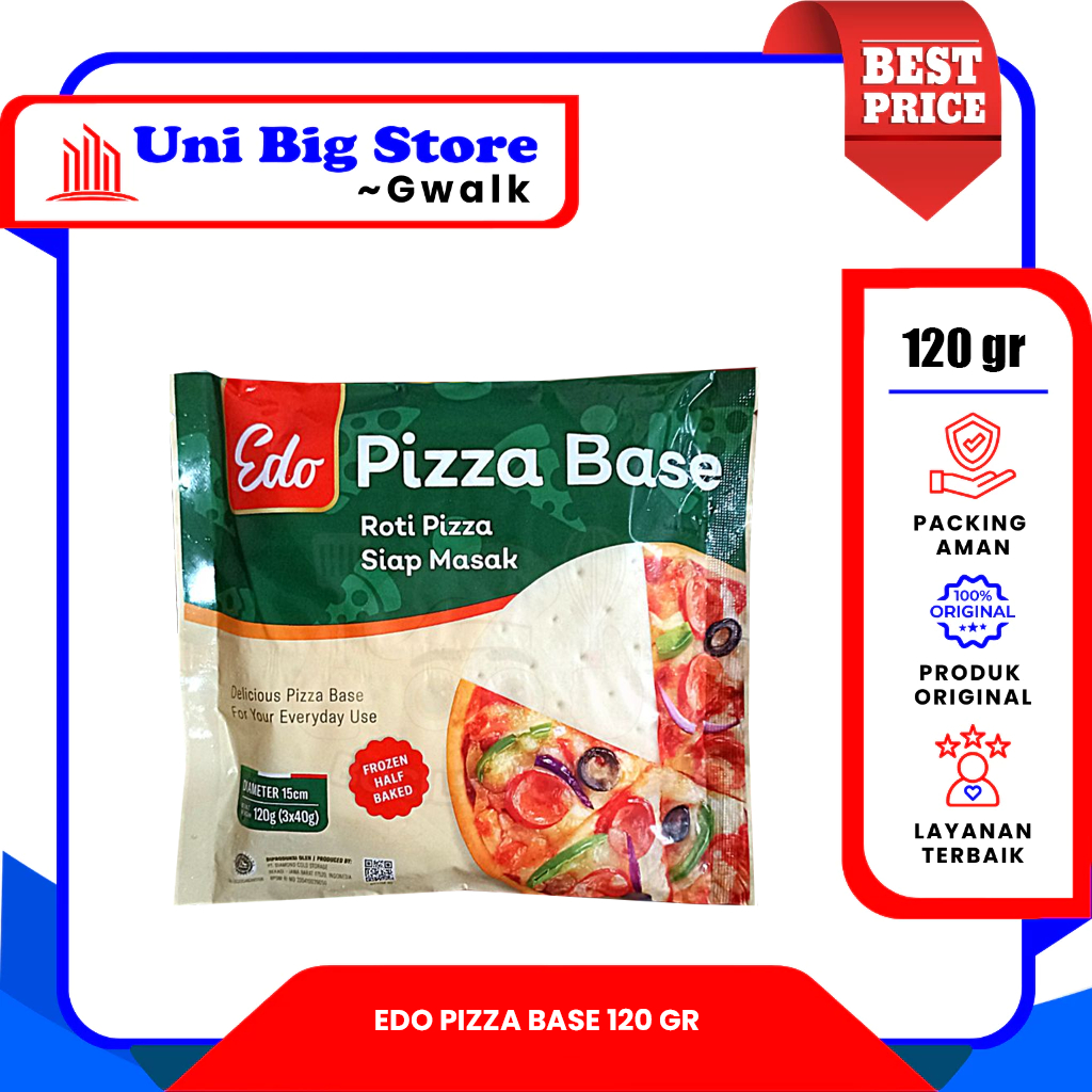 

EDO PIZZA BASE ROTI PIZZA SIAP MASAK DOUGH FROZEN - 120 gr