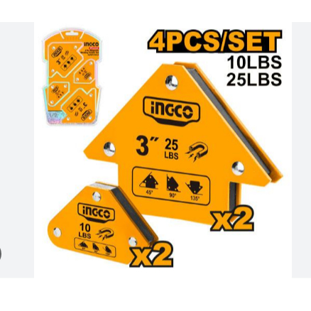 INGCO AMWH4062 SIKU MAGNET SET ISI 4 PCS/MAGNETIC WELDING HOLDER ARROW/SIKU LAS MAGNET MURAH BERKUAL