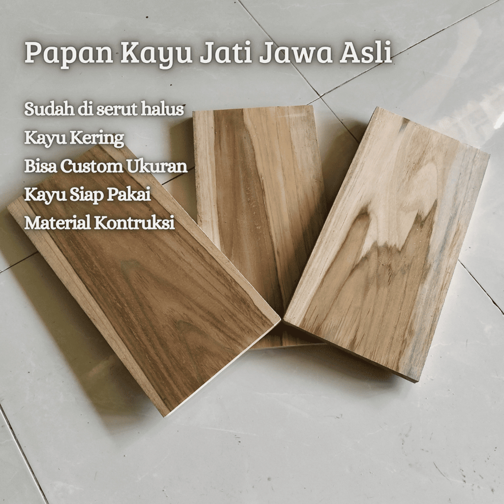 Papan Blabak Kayu Jati Asli Perhutani 2cm Sudah Halus / Papan Kayu Jati Asli Siap Pakai