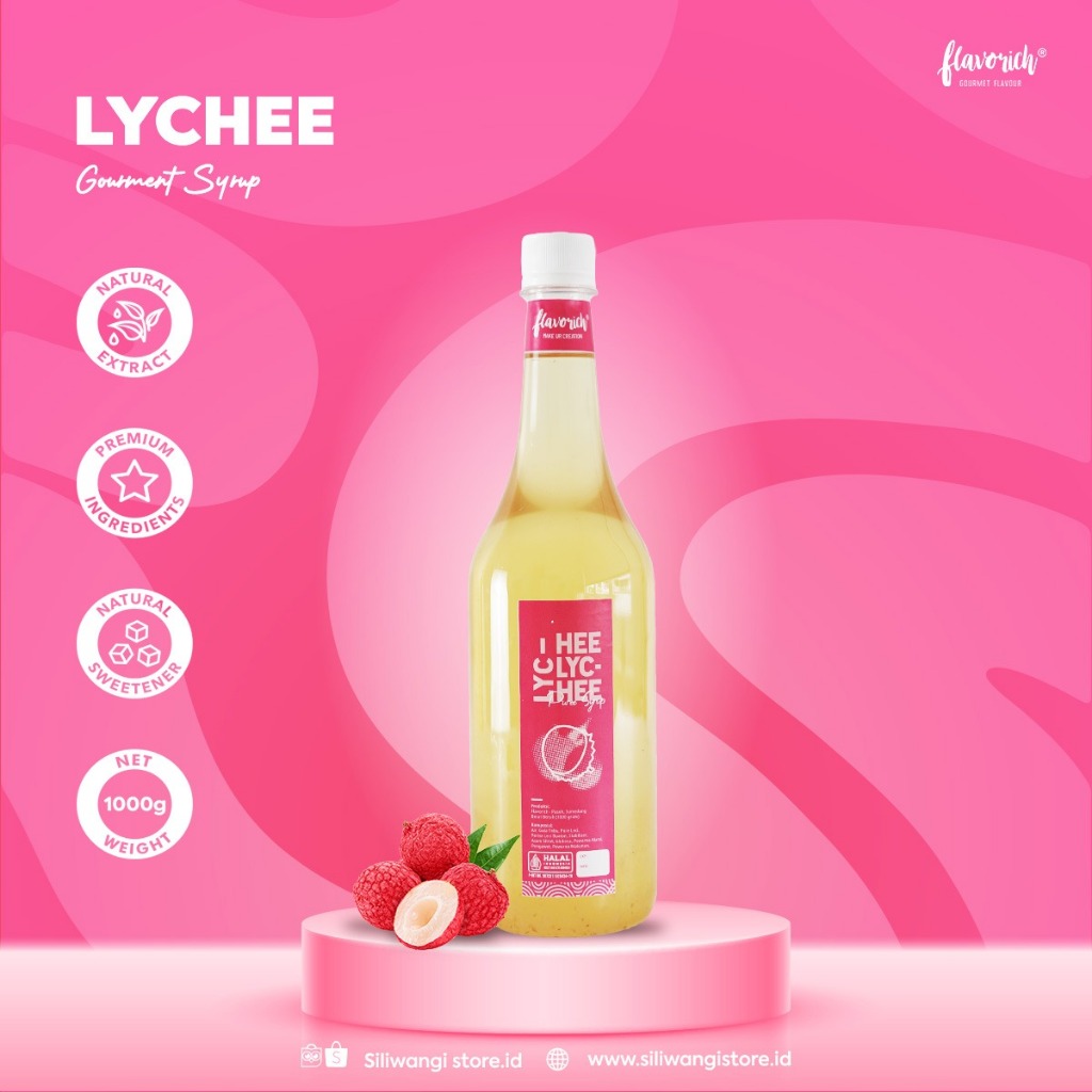 

FLAVORICH - Puree Sirup Lychee 1000ml / Gourmet Syrup / Sirup Untuk Hotel, Restaurant and cafe.