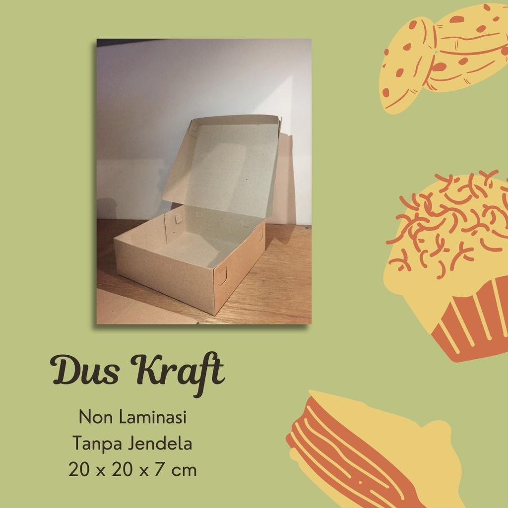 

Dus Kraft Non Laminasi Tanpa Jendela 20x20x7 cm dus kotak