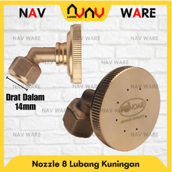 Nozzle HIU 8 Lubang Kuningan Original Sprayer Elektrik Adjustable / Nozel Spuyer 8 Titik Bengkok