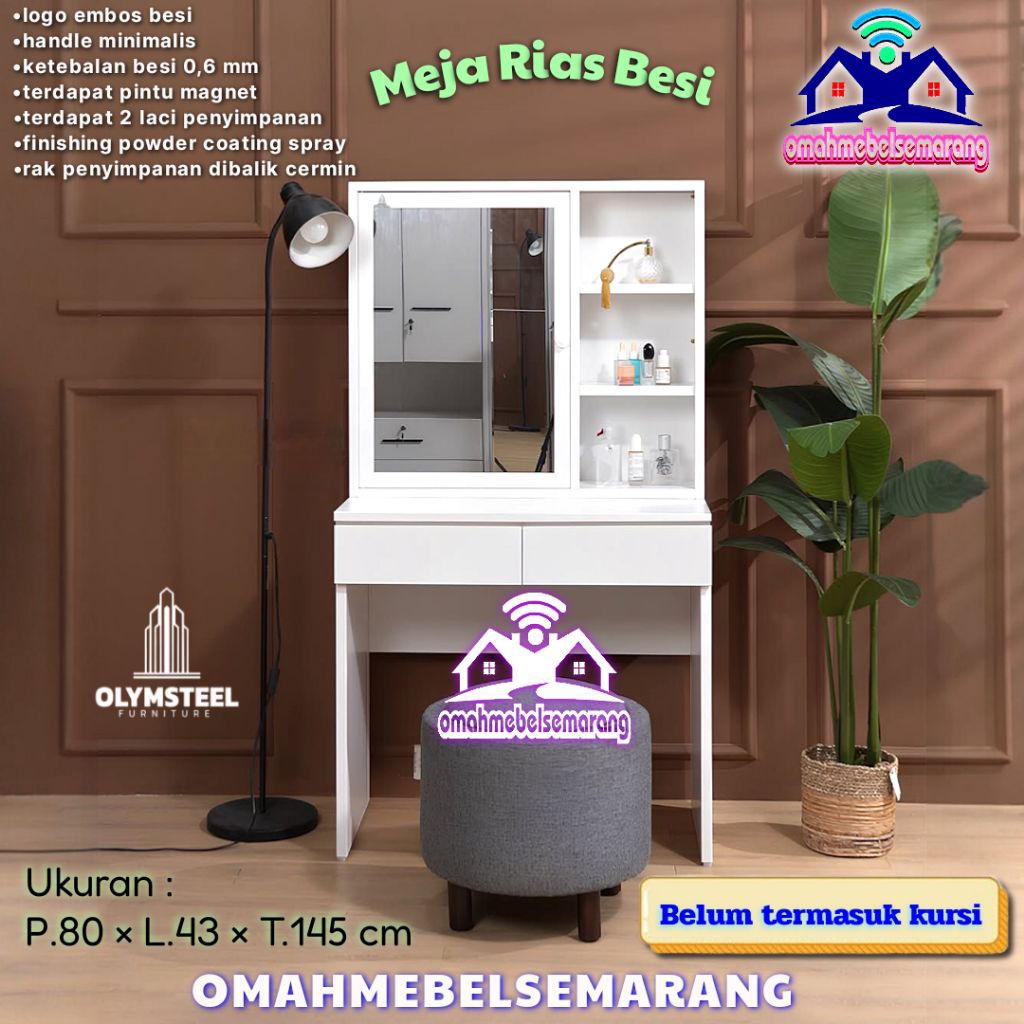 Meja Rias Tolet bahan besi OLYMSTEEL OMR 001 dressing table metal minimalis modern