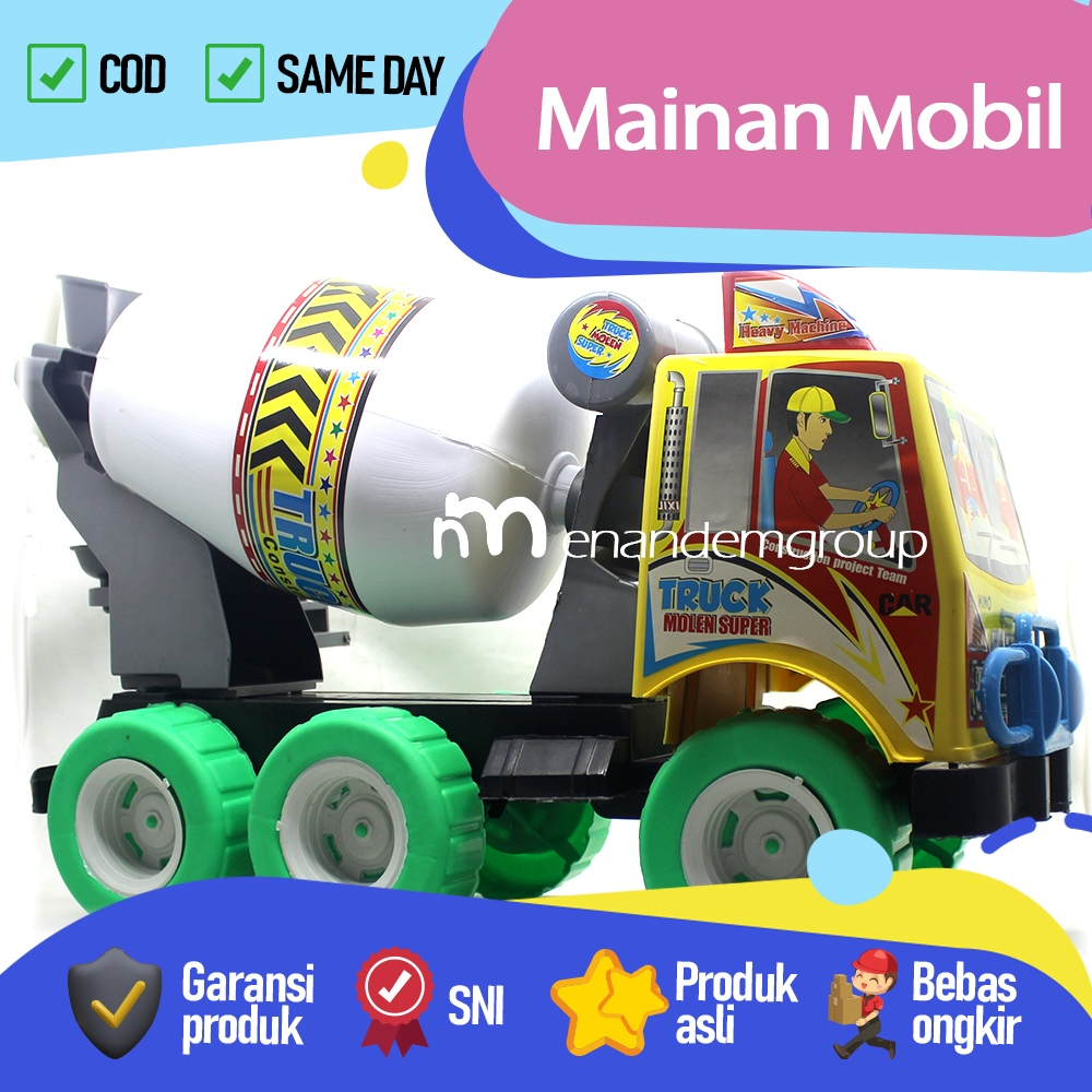 Mainan Anak Mobil Mobilan Truk Semen Molen Jumbo Super Keren