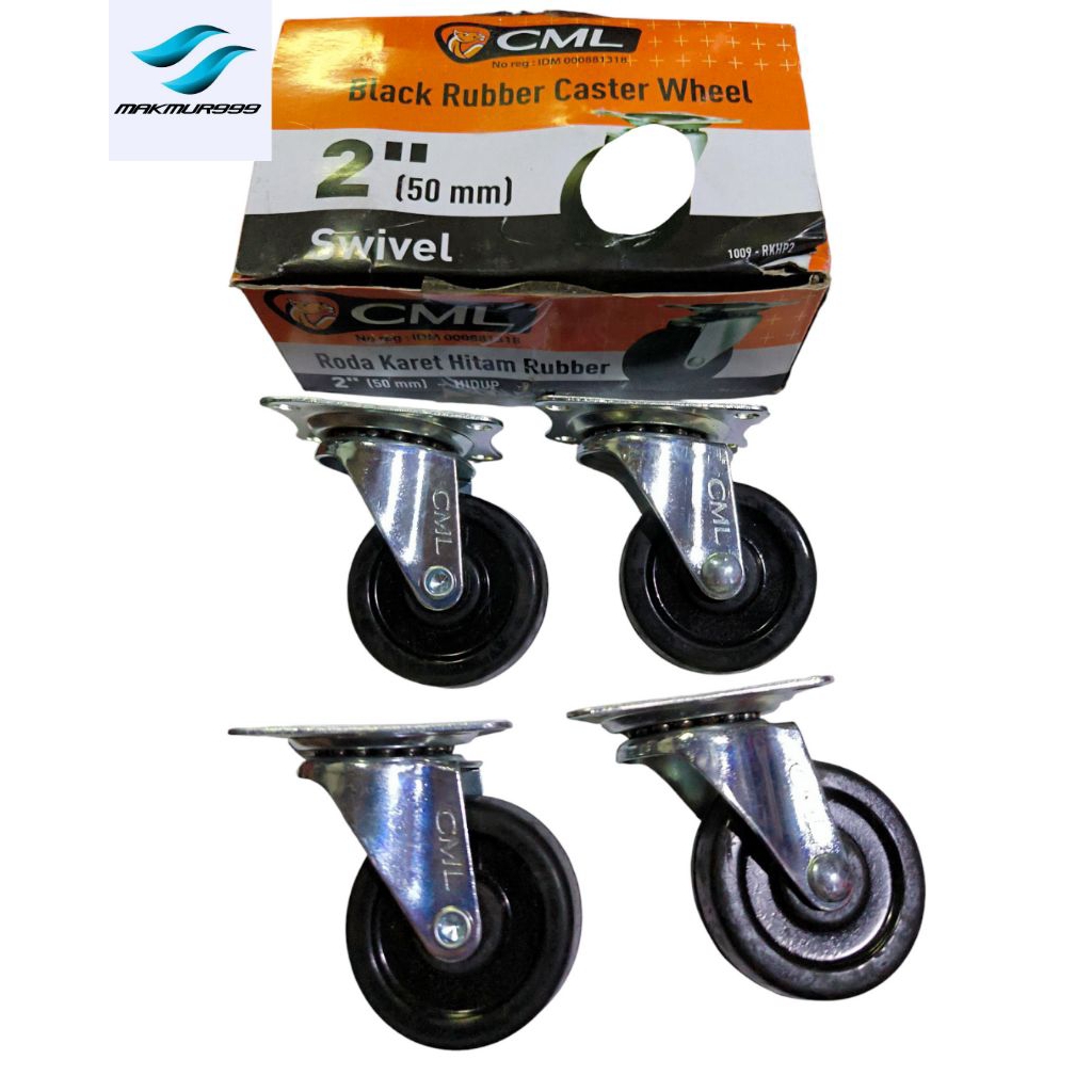 roda etalase 2 inch camel 1 set isi 4