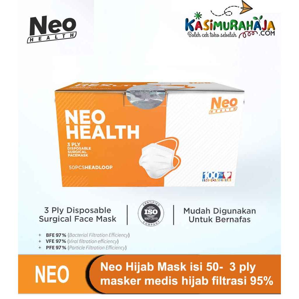 Neo Hijab Mask isi 50 3 ply masker medis hijab dengan filtrasi 95%