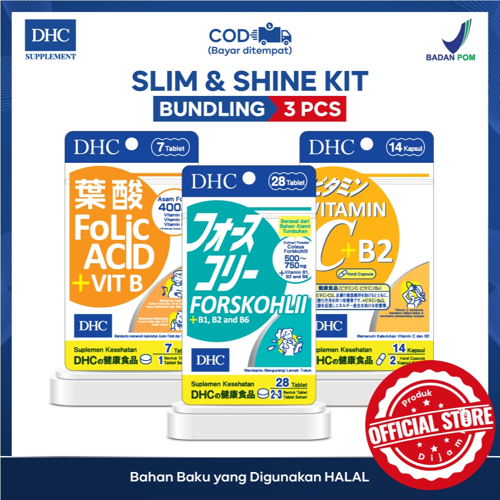 Paket Bundling DHC Vitamin C, DHC Folic Acid, DHC Forskohlii