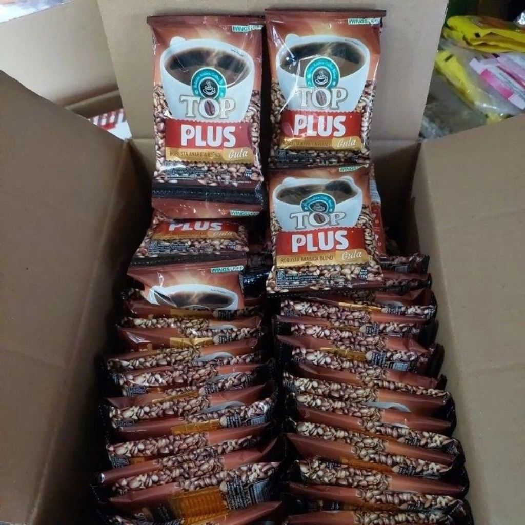 

TOP COFFEE PLUS (KOPI HITAM + GULA) 1 Renteng isi 10 sachet