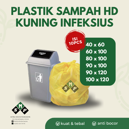 (40 PCS) Plastik Kresek Sampah Kuning Medis HD / Kresek Medis / Kantong Medis Kuning / Kantong Sampa