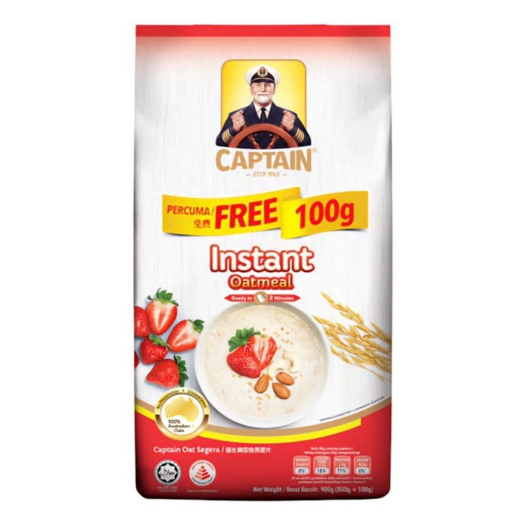 

CAPTAIN INSTANT OATMEAL 800 GR FREE 100 GR
