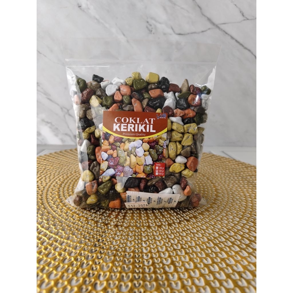 

Coklat krikil fantik kemasan 500grm.