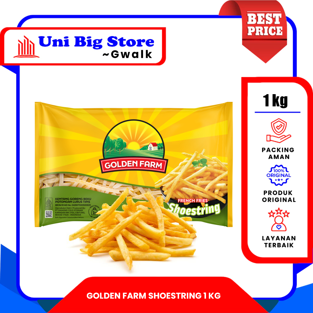 

GOLDEN FARM FRENCH FRIES SHOESTRING KENTANG GORENG - 1 kg