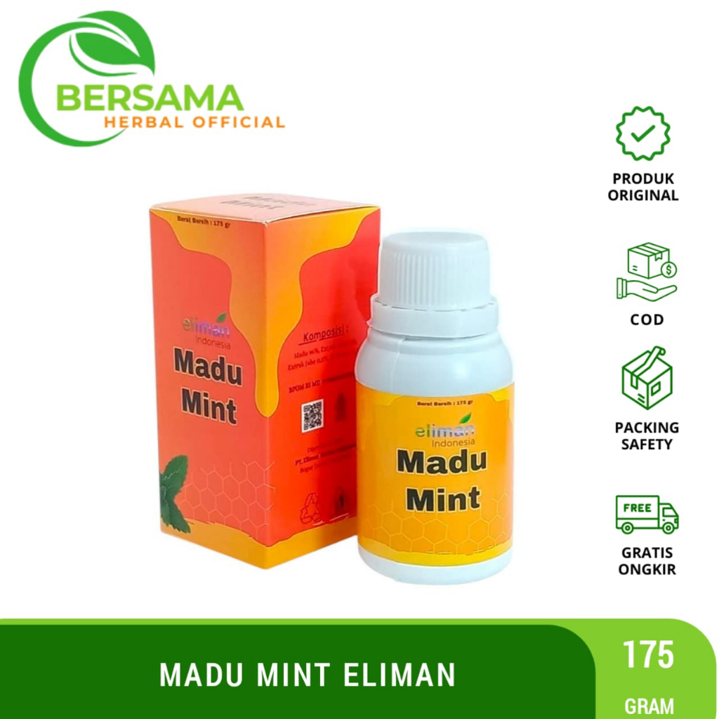 Madu Mint Eliman 175 Gr | Madu Batuk Dewasa Eliman | Madu Batuk Eliman Original