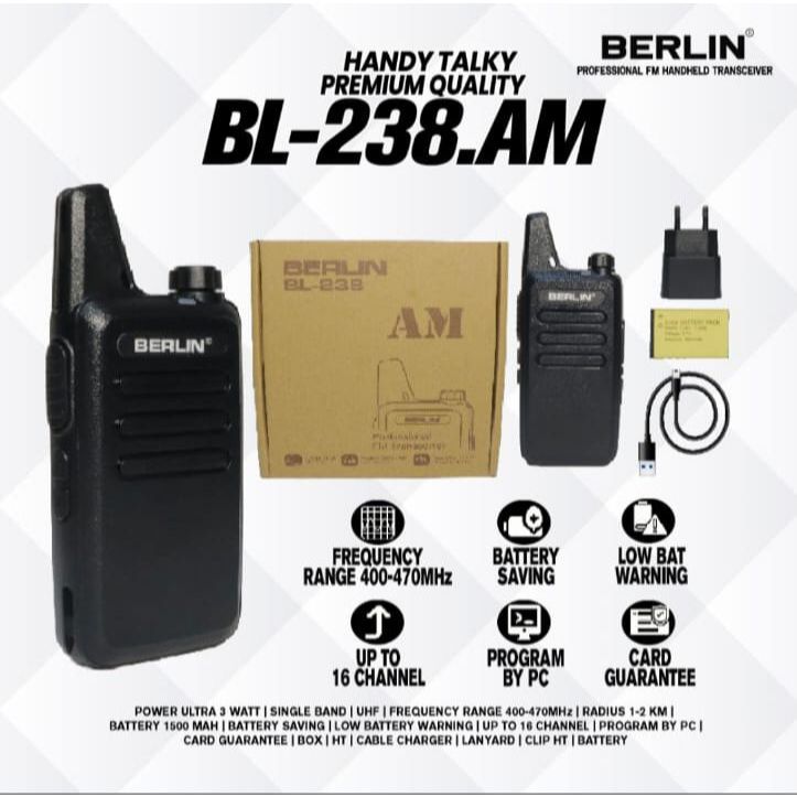 Walkie Talkie HT Berlin BL - 238.AM (UHF) Berlin 238
