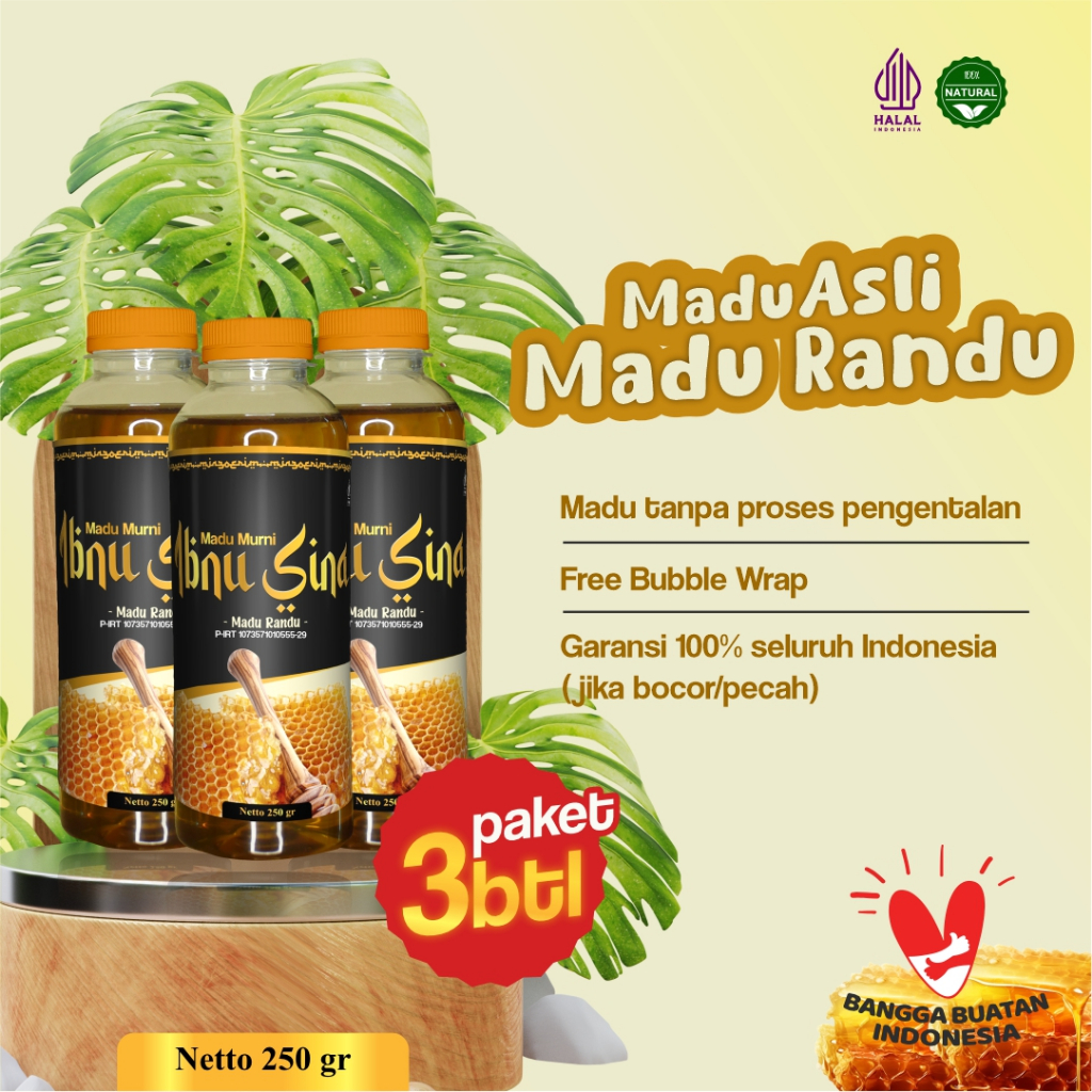 

Madu Murni Ibnu Sina Randu | Membantu Menjaga Kesehatan | 3 botol