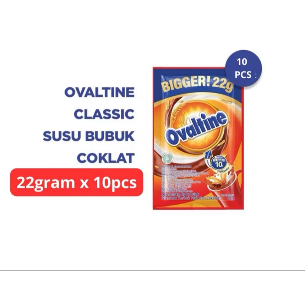 

OVALTINE CHOCO MALT 22 GRAM X 10 SACHET / SUSU BUBUK DEWASA