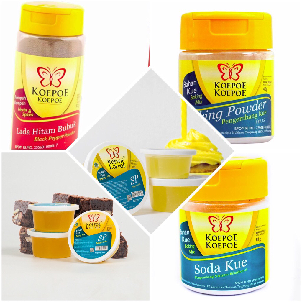 

KOEPOE BAHAN BUMBU MASAKAN BAHAN KUE | BAKING POWDER | SODA KUE | SP | LADA HITAM