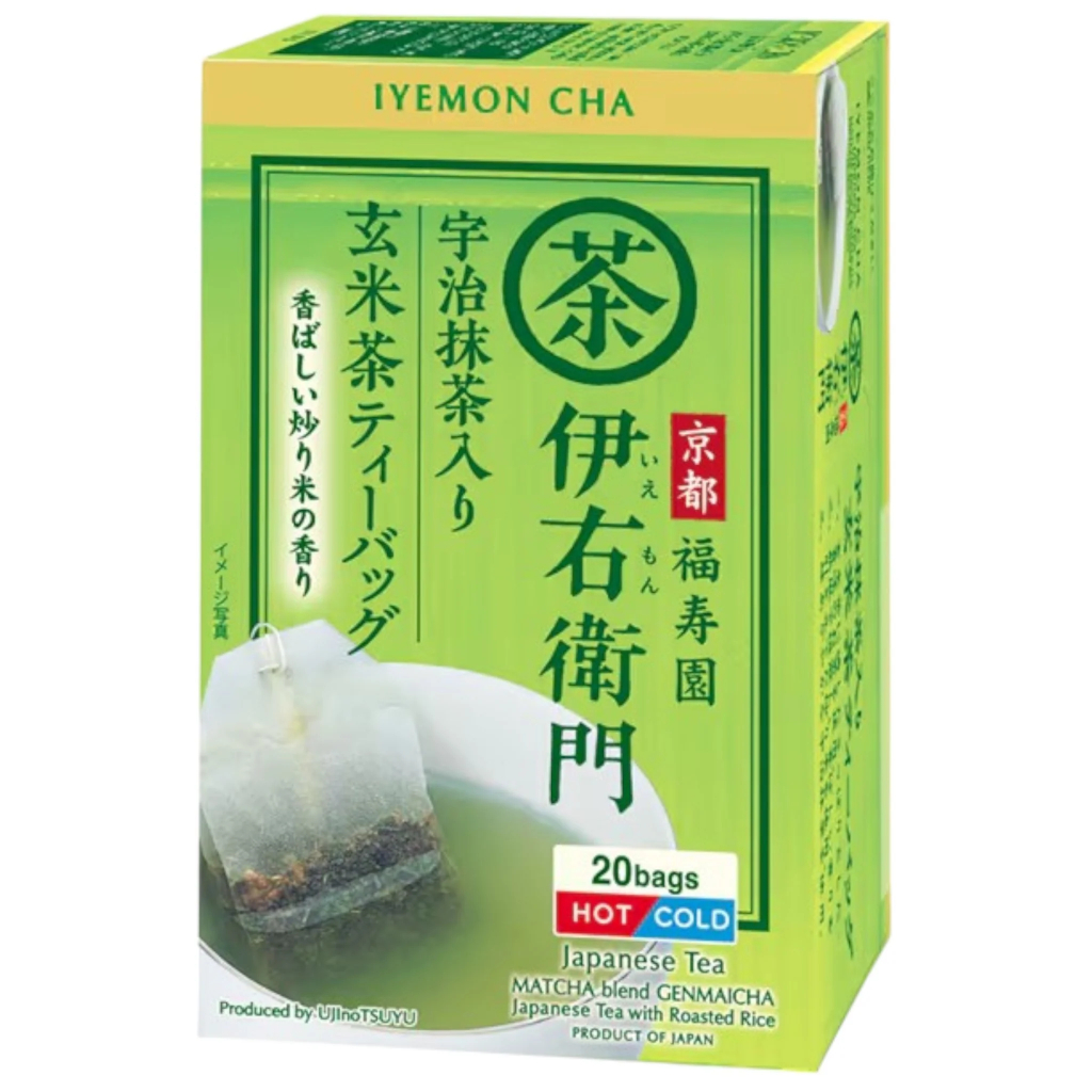 

IYEMON CHA Japanese Tea Bags 20pcs Matcha Blend Genmaicha & Sencha