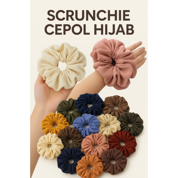Hijab Scrunchie Cepol | Cepol Hijab Jumbo Premium | Cepol Hijab Mawar Anti Pusing