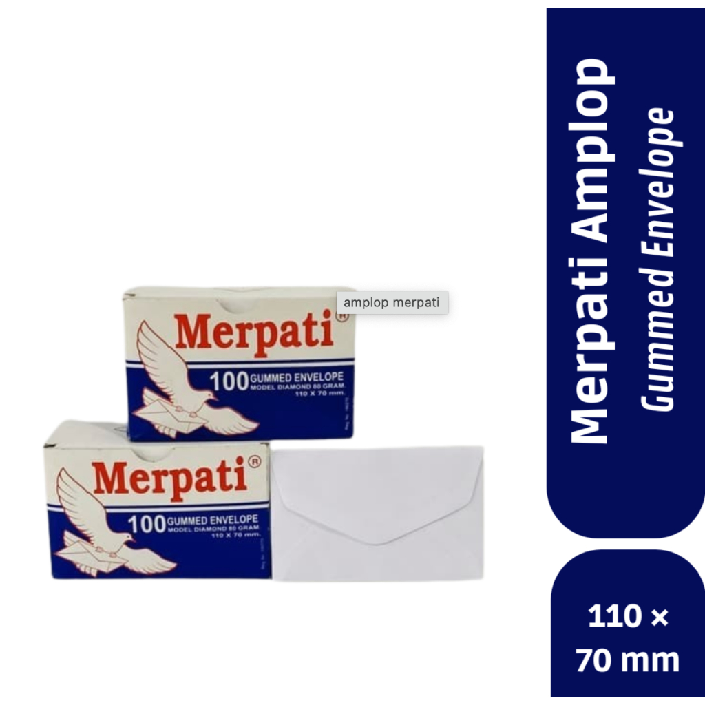 

AMPLOP PUTIH MERPATI KECIL/TANGGUNG 1 PAK (ISI 100 PCS)