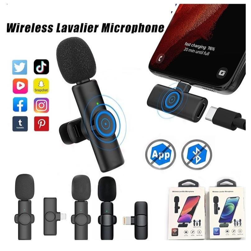 Microphone Mic Clip On Wireless Mikrofon HP Laptop Zoom Live Vlog