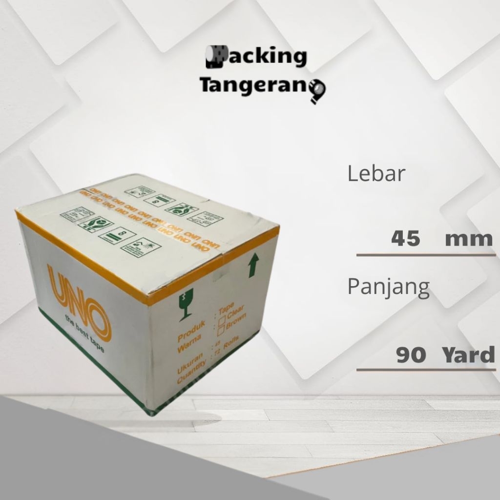 

Lakban, Solatip, Solasi Merk UNO Bening dan coklat 90 Yard 1 Dus