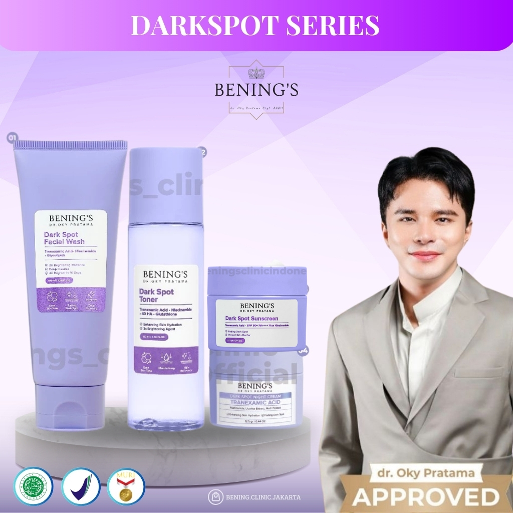 PROMO BENING'S PAKET DARKSPOT - Benings Klinik Skincare Dr Oky Untuk Flek Melasma Noda Hitam Wajah