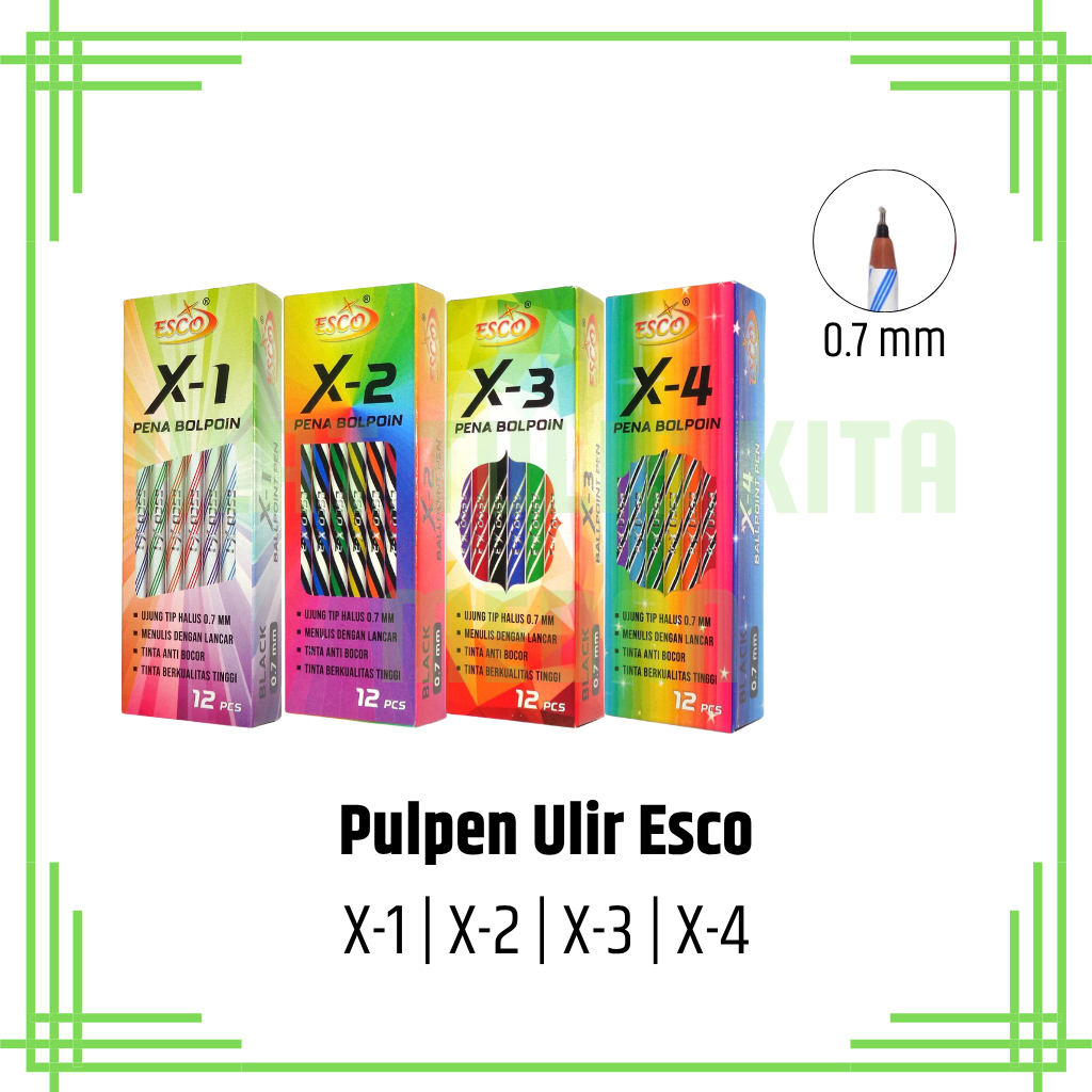 

(1 Kotak) Pulpen Ulir Esco X-1 X-2 X-3 X-4 / Ball Pen / Pena Ulir 0.7mm Esco X-1 X-2 X-3 X-4