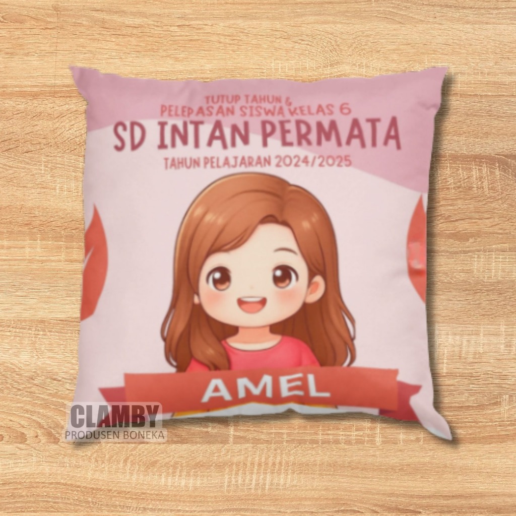 Bantal Wisuda TK Paud SD / Kado Souvenir Pelepasan Siswa Sekolah / Bantal Foto Custom