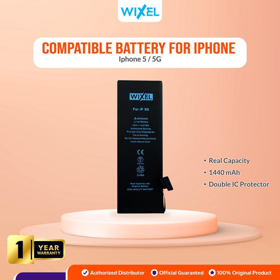 WIXEL Baterai Iphone 5 / Iphone 5G Batre Batrai Battery Dual Real Capacity Double Power HP Handphone