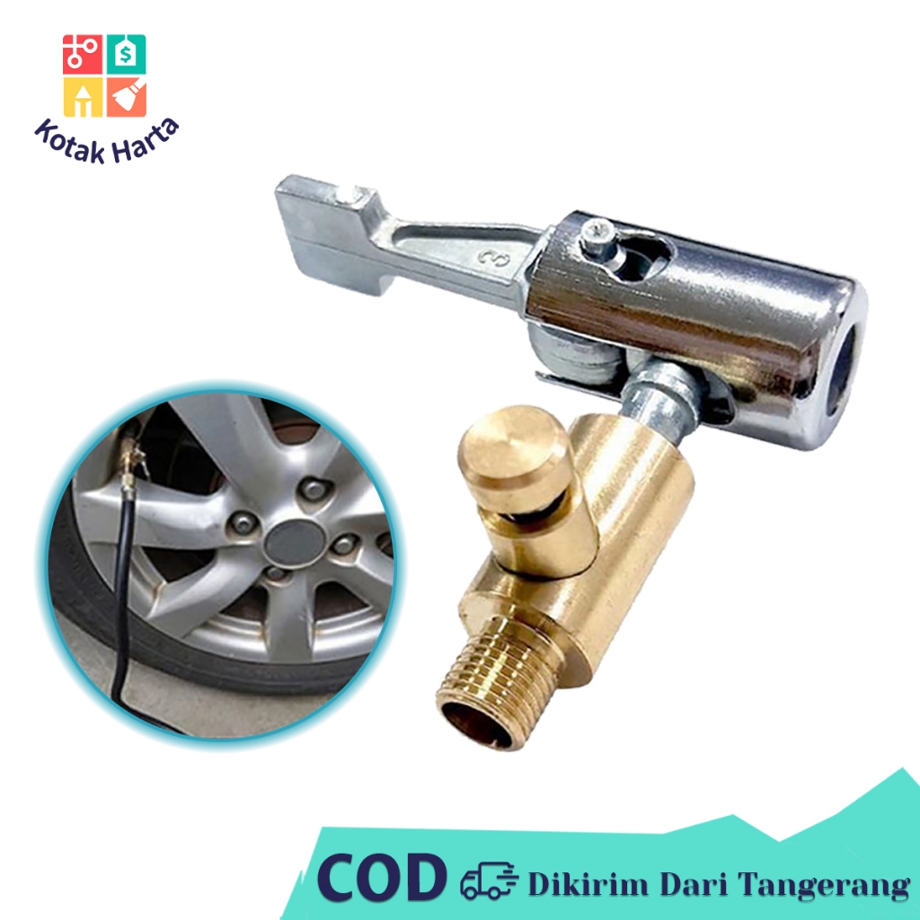 Kepala Pompa Angin Mobil Adaptor Pompa Tire Chuck Klip Kepala Pompa Valve Untuk Ban Mobil