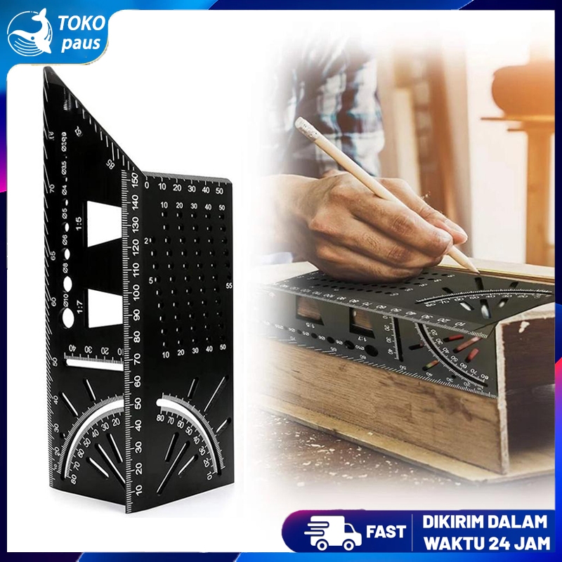 

Penggaris Segitiga Marking Ruler 3D Mitre Angle Speed Square