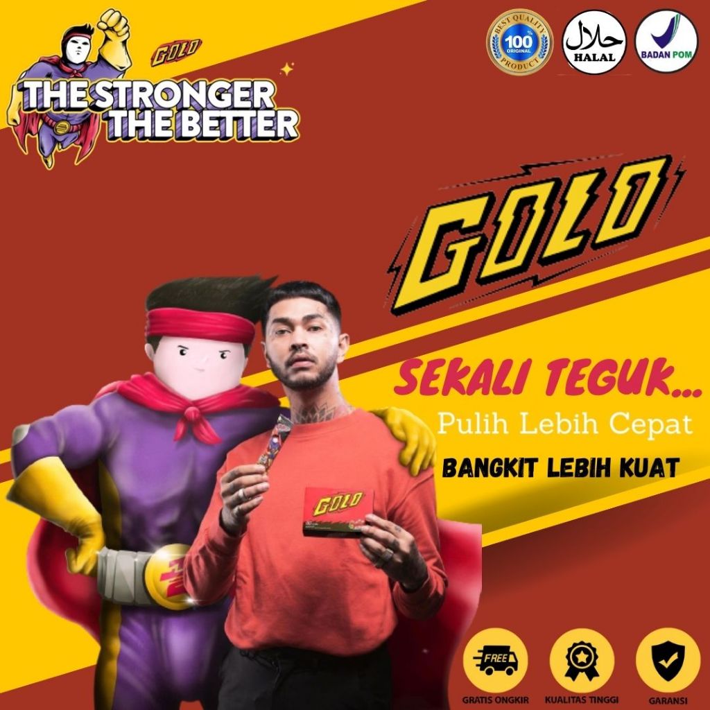 

Mister Golo 1 Box 5 Sachet Herbal Panax Ginseng | Mr Gold Royal Jelly & BANANA