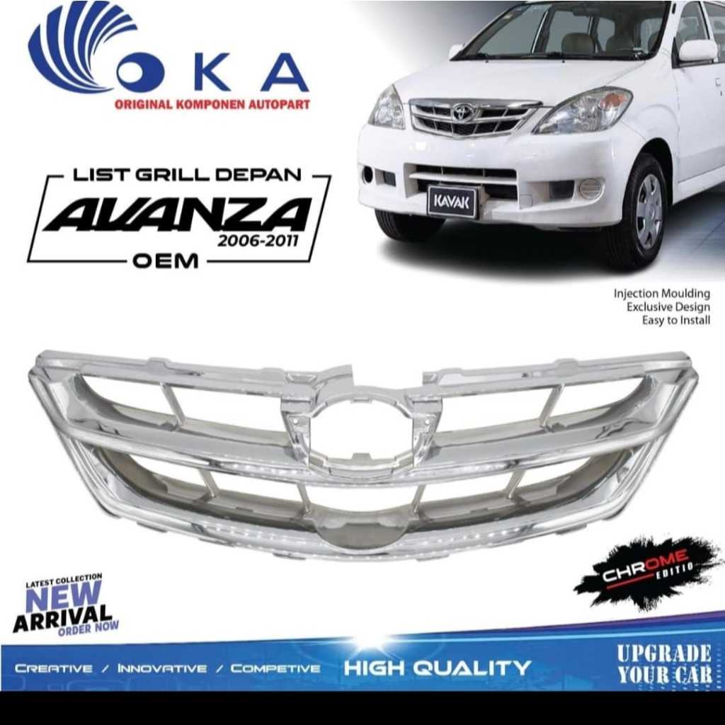 Grill depan mobil avanza 2006-2011 chrome