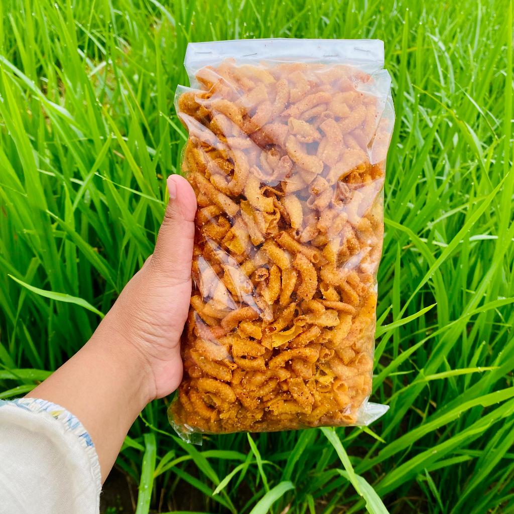 

Cemilan Makaroni Pipa Kering 500gram Snack Gurih Pedas Kriuk Favorit