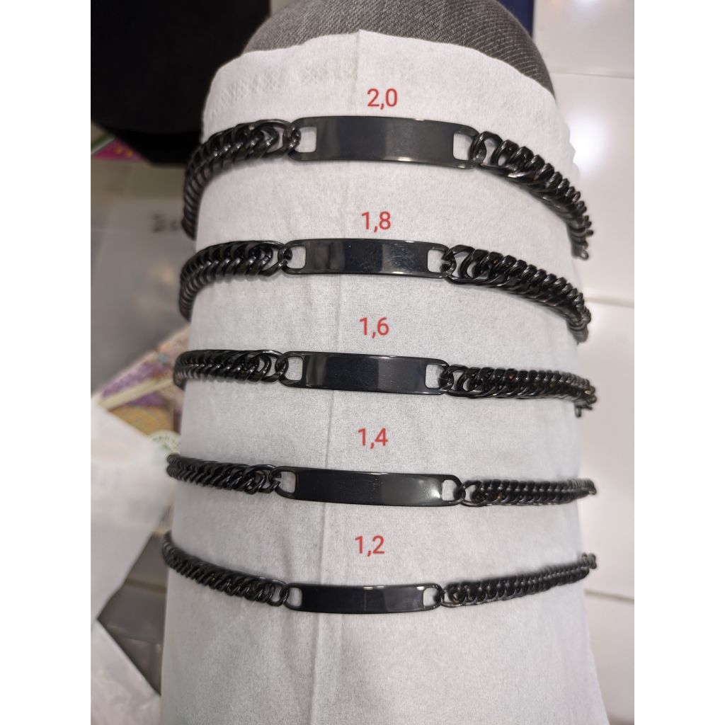 GELANG RANTAI PLAT 100%TITANIUM