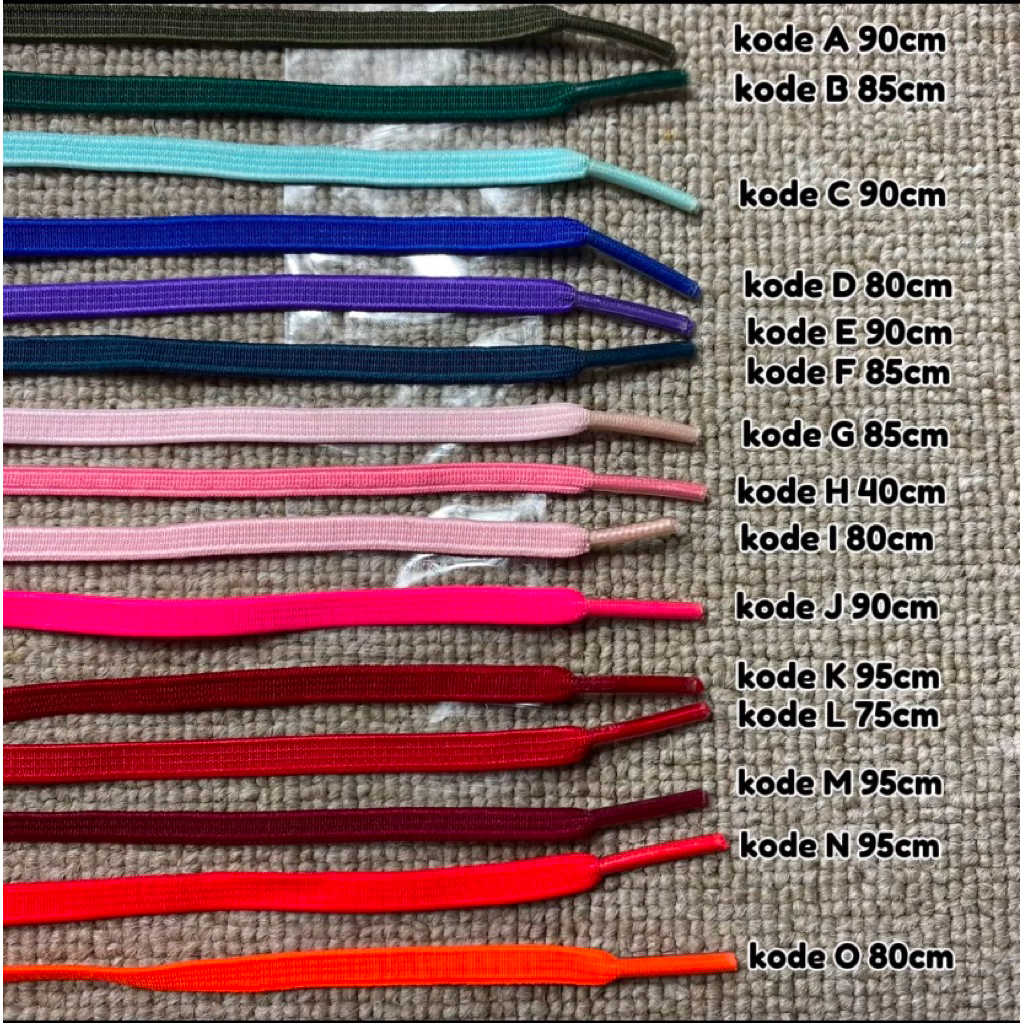 Tali Sepatu ELASTIS | KARET | Tali Pipih/Gepeng