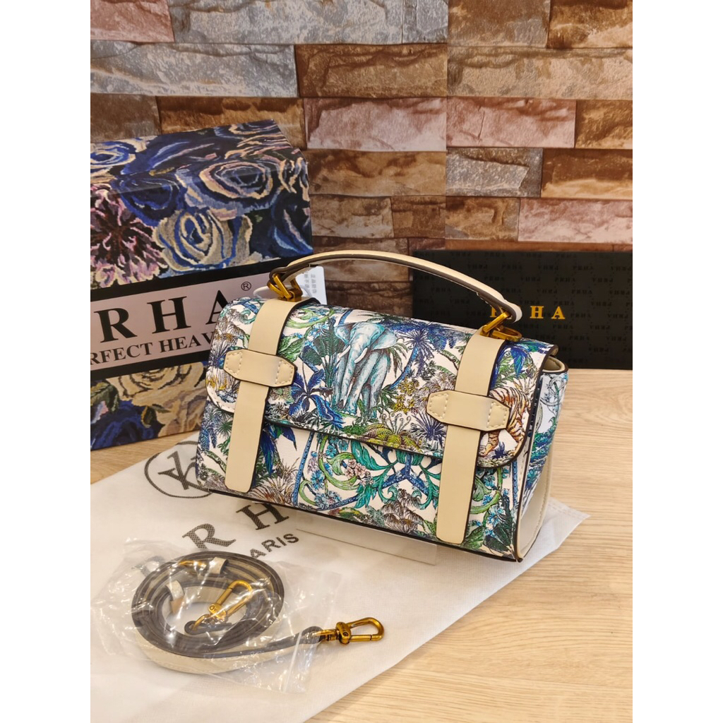 LUXELABELS PRHA tas selempang slingbag karikatur hutan biru premium