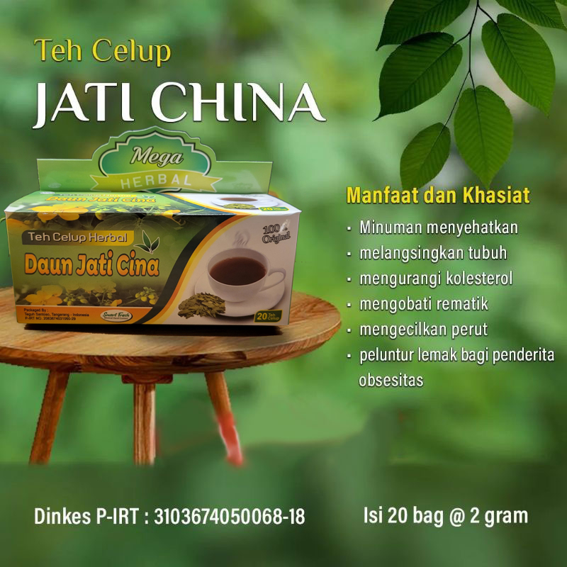 

Teh Celup Daun Jati China Mega Herbal & Hikmah Pouch Pelangsing Diet 20 Pouch