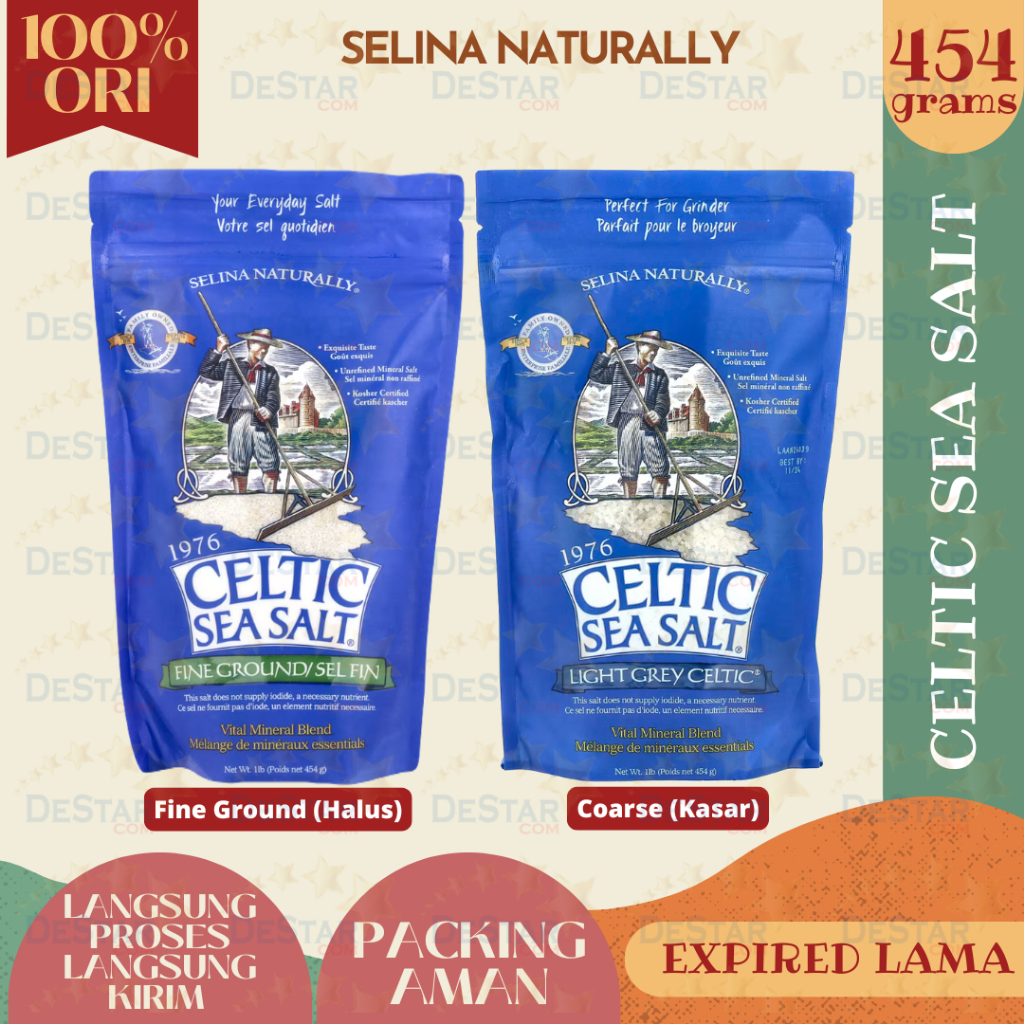 

SELINA NATURALLY Celtic Sea Salt Vital Mineral Blend Fine Ground Light Grey Celtic Garam Halus Kasar