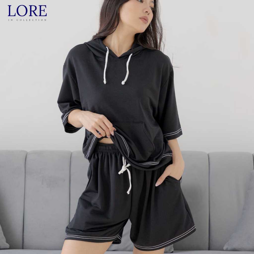 Loreincollection CARMEN Set One Set Hoodie Setelan hoodie celana pendek wanita