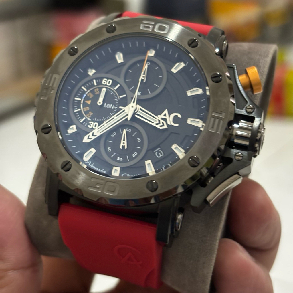 JAM TANGAN PRIA ALEXANDRE CHRISTIE AC 9205 RED / AC9205 ORIGINAL