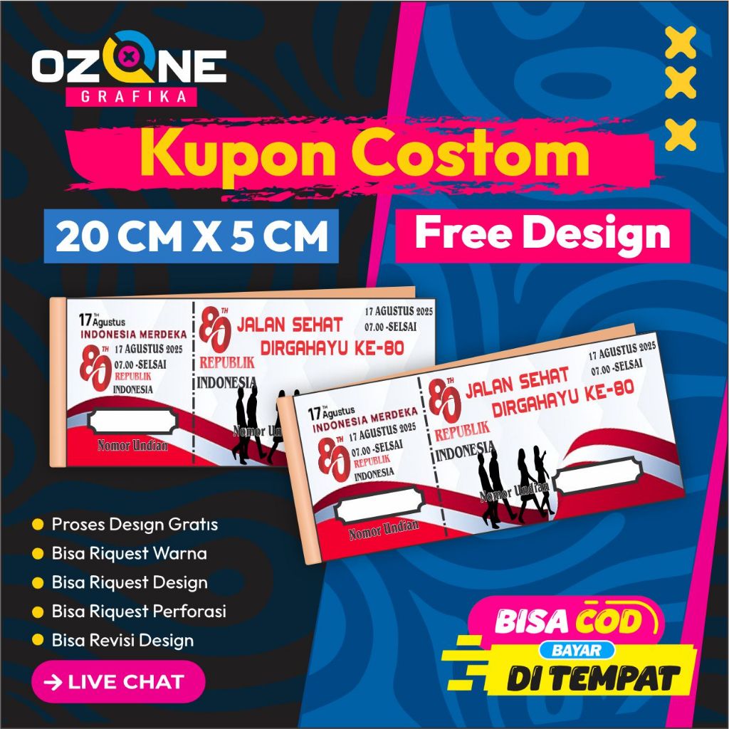 

Kupon 17 Agustus Gratis desaint dan Logo isi 100 lembar 1 Ply di ozone Grafika