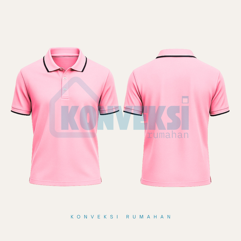 kaos kerah pendek [pink lis] / kaos kerah pria  / shirt pria / kaos kerah pendek / wangky pendek