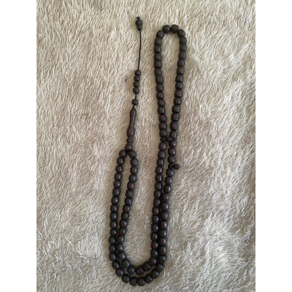Tasbih Kayu Ulin Manang Timbul Warna Hitam Warna Coklat/ tasbih kayu ulin timbul langka / tasbih kay
