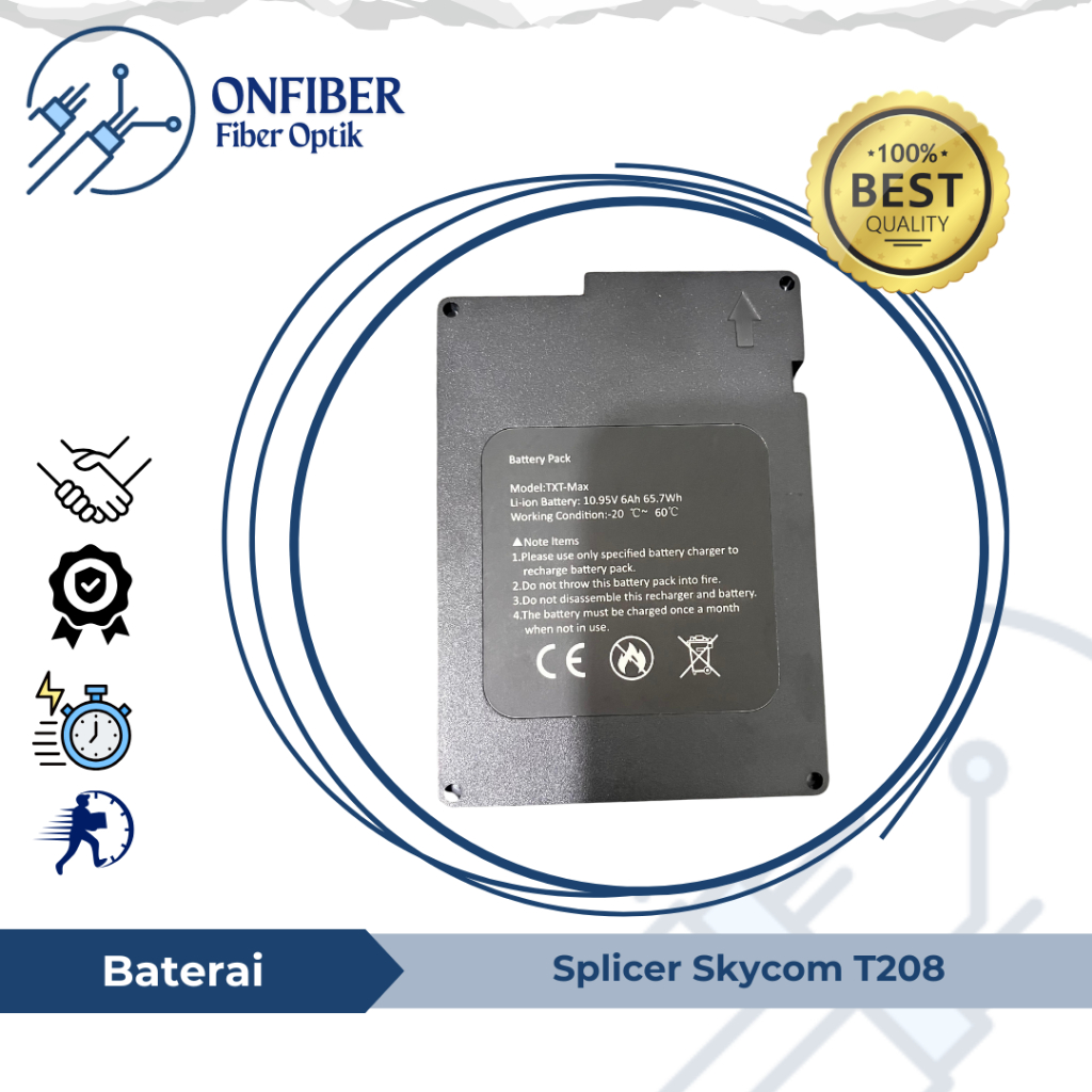 Baterai Splicer SKYCOM T208 [𝗢𝗥𝗜𝗚𝗜𝗡𝗔𝗟] - Battery Fusion Splicer Skycom /Batre Splicer Skycom T208