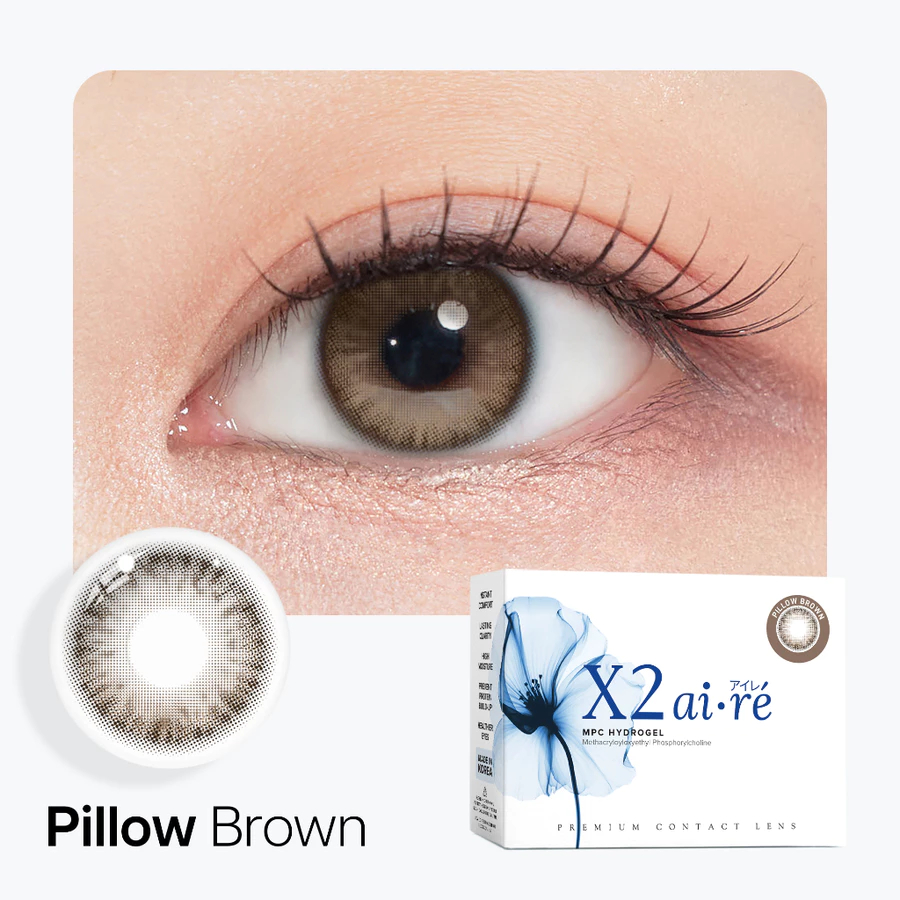 Softlens X2 Aire Warna Pillow Brown - Softlens Brown Recommendation